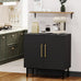 Black Storage Cabinet with Doors, Modern Accent Cabinet, Free Standing Cabinet with Adjustable Shelf, Wooden Buffet Sideboards for Living Room, Kitchen, Dining Room, Entryway