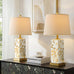 20.5" Small Bedside Lamps Set of 2, Green Ceramic Nightstand Lamp