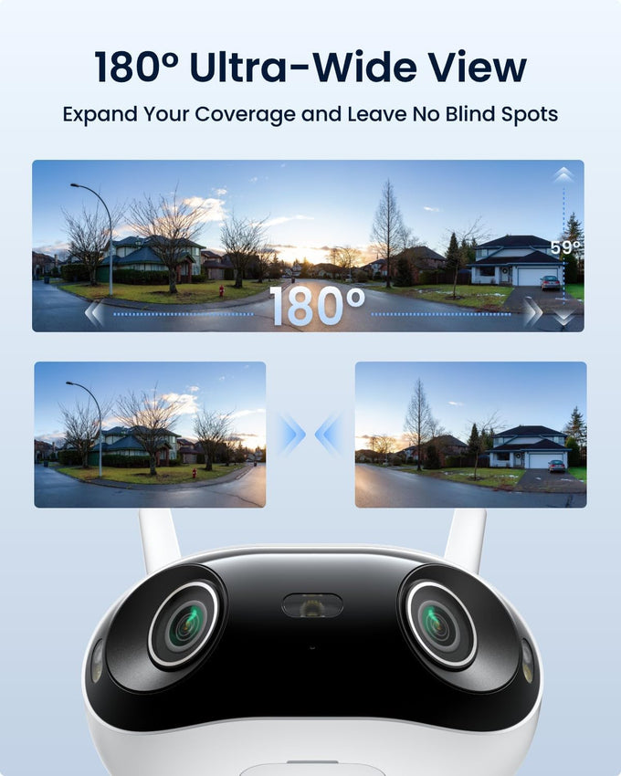 REOLINK 4K 8MP 180° Panoramic Outdoor Security Camera, Dual-Lens Elite WiFi