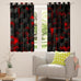 Feelyou Red and Black Curtains for Bedroom Living Room (2 Panels, 52 x 96 Inch) Kids Light Geometric Blackout Curtains Boys Darkening Drapes Modern Style Window Treatments