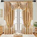 NAPEARL Luxury Jacquard Curtains and a Valance for Living Room, Dining Room Curtains & Drapes with Layer, Set of 2 Panels with Lining Satins (Gloden, W52 x L84)