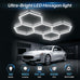 HYPERLITE Gen II Hexagon Garage Lights: 168W 16800LM 5 Grids Hexagon Led Light, 6500K Ultra Bright Honeycomb Hex Lights, Durable Design for Garage, Shop, Basement, Barber, Homegym