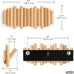 Umbra Picket Coat Rack, Wall Mount 5 Flip-Down Coat Hooks, Natural