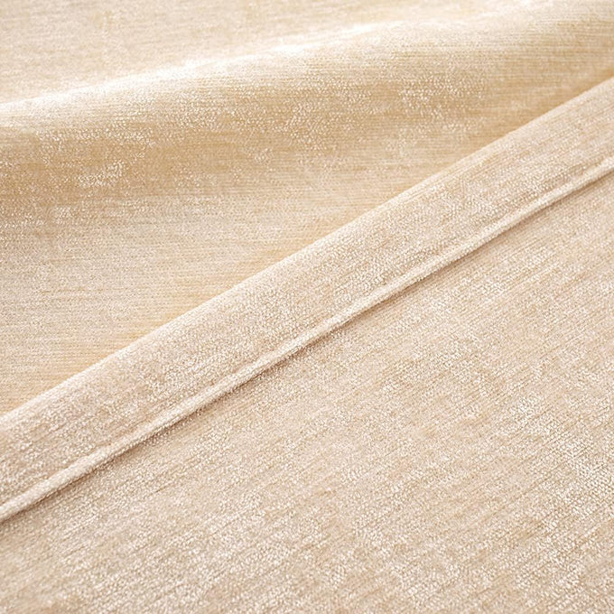 ELKCA Beige Double-Sided Chenille Curtains for Living Room Modern Window Treatment for Bedroom Curtain,Grommet Top,2 Panels (Beige, 52" W x 104" L)