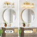 3-Light Gold Bathroom Light Fixtures,Modern Bathroom Vanity Lights Fixture with Clear Crystal Glass Shade, Modern Crystal 3 Lights Wall Sconce for Mirror Bedroom Living Room