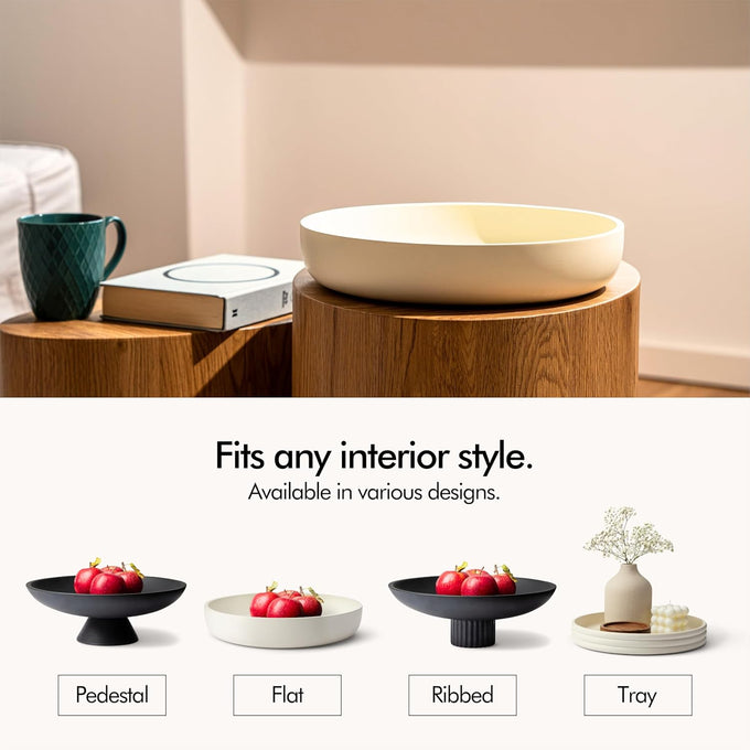 KIVY Concrete Fruit Bowl for Kitchen Counter - Large Decorative Bowl