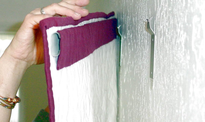 for Quilts with Sleeves - Invisible Quilt Hanger 40"-70" Wide Quilts, Tapestries, Rugs, Banners, Fabric Art, Textile Display. Proudly Made in The USA.