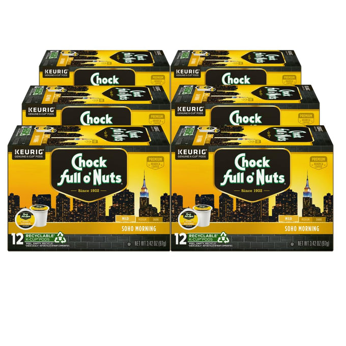 Chock Full o' Nuts K-Cup Pods - Colombian, 6-Pack of 12 K-Cup Pods