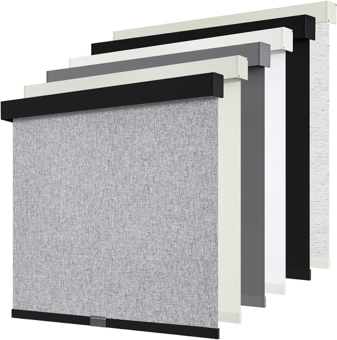 SUNOFF Cordless Blackout Roller Shades Blinds for Windows,34"W x 72"H,Black