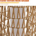 Solar Yard Outdoor Solar Lamp Woven Wicker Boho Lantern Floor Lamp, Decoration for Garden, Deck, Yard, Pathway, Oslo