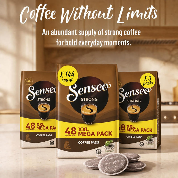 Senseo Strong Dark Roast Coffee Pods Bold & Intense Flavor with 144 Count