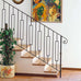 10 Pack Wrought Iron Railing, 44" x 1/2" Rectangular Hollow Staircase Baluster, Black Stair Spindles Balusters for Staircase Interior (5 Rectangular and 5 Straight)