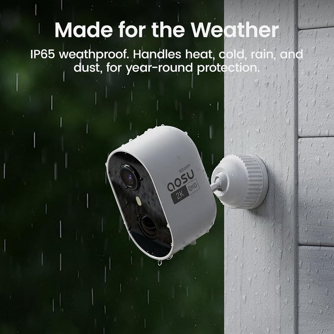 aosu 2K Battery Security Cameras Wireless Outdoor System, 4-Cam-Kit