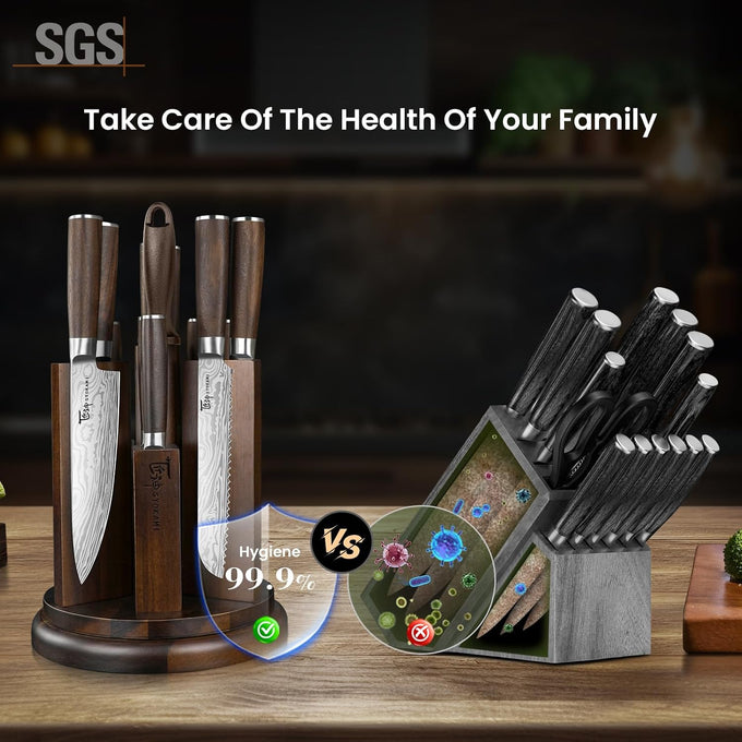 SYOKAMI 14-Piece Kitchen Knife Set with Magnetic Block, New for 2026