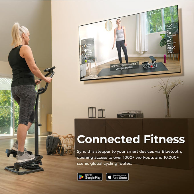 Sunny Health & Fitness Smart Twist Stair Stepper with Adjustable Handlebar