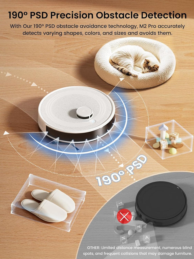 Lefant Robot Vacuum and Mop Combo with Self Emptying, 6000Pa, M2 Pro