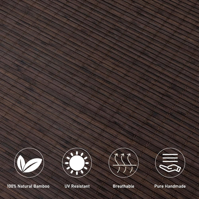 SEEYE Cordless Bamboo Roman Shades, Blackout Natural Bamboo Blinds for Indoor Windows, Roll Up Blind Privacy Shade for Home, Office, Door, UV Resistant & Easy to Install, 42" W x 64" H, Brown