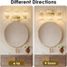 3-Light Gold Bathroom Light Fixtures,Modern Bathroom Vanity Lights Fixture with Clear Crystal Glass Shade, Modern Crystal 3 Lights Wall Sconce for Mirror Bedroom Living Room