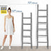 FUIN Blanket Ladder, 57in Wood Rustic Decorative Ladder, Light Gray