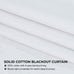 HPD Half Price Drapes Cotton True Blackout Curtains 108 inches Long Solid Thermal Insulated Window Treatment Curtain 50 X 108 (1 Panel), PRCT-BO09B-108, Whisper White