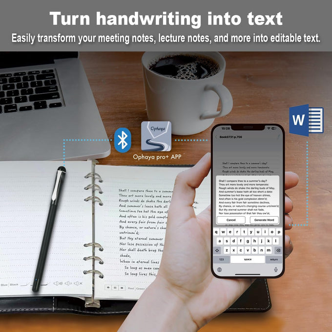 Ophayapen Smart Pen & Smart Digital Notebook| Real-time Mobile Sync