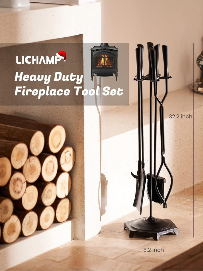 Lichamp Fireplace Tools Set, Modern Handle