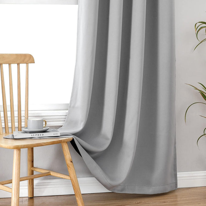 ChrisDowa 100% Blackout Curtains for Bedroom 108 Inches Long 2 Panels Set