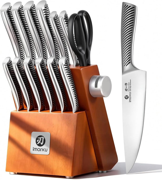 imarku 14-Piece Japanese Gyutou Stainless Steel Kitchen Knife Set