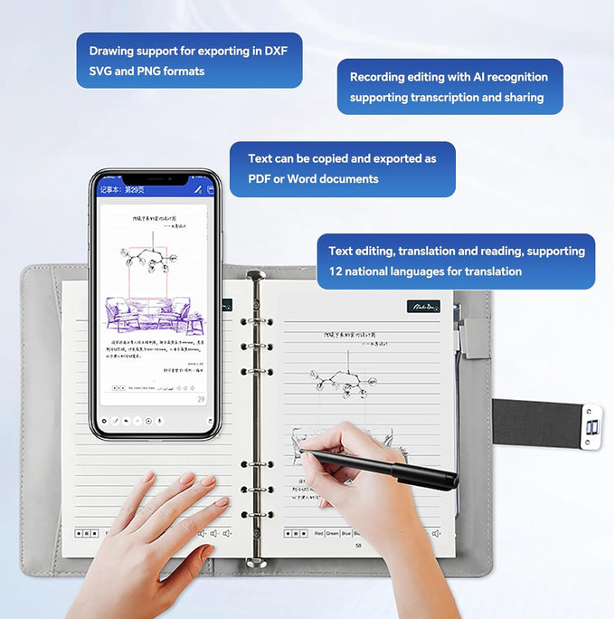Smart Digital Pen Write on Paper Real-Time Sync to Phone