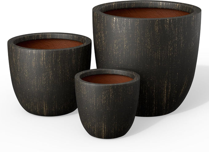 Kante Modern Home Minimalist 14" Dia Blue Gray Concrete Bowl Planter