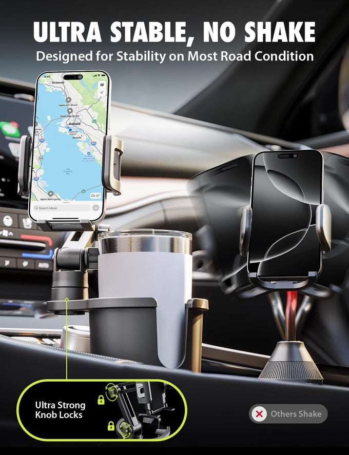 Bracketron Cup Holder Phone Mount for Car, TripGrip Truck Phone Holder