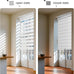 AOSKY Cordless Zebra Blinds for Indoor Windows, 34" W x 72" H, White
