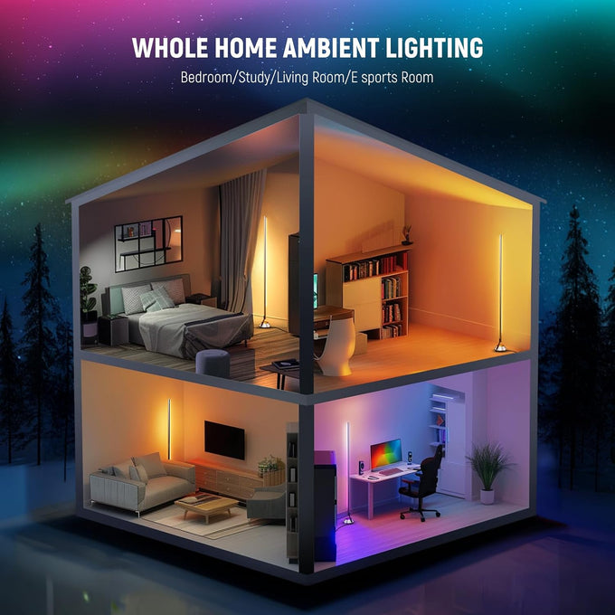 NEEWER NF01 Smart RGB IC W Floor Lamp, 1500lm LED Standing Corner Light