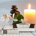 wall26 - Tiare Flowers, Candle and Black Stone Spa - Removable Wall Mural | Self-Adhesive Large Wallpaper - 66x96 inches