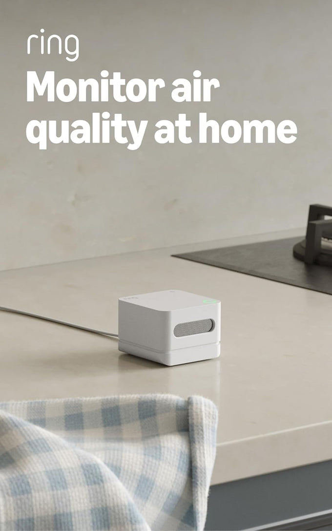 Ring Sensors: Air Quality Monitor – Instant Notifications, Smart Suggestions, on Amazon Sidewalk, No Base Station Needed