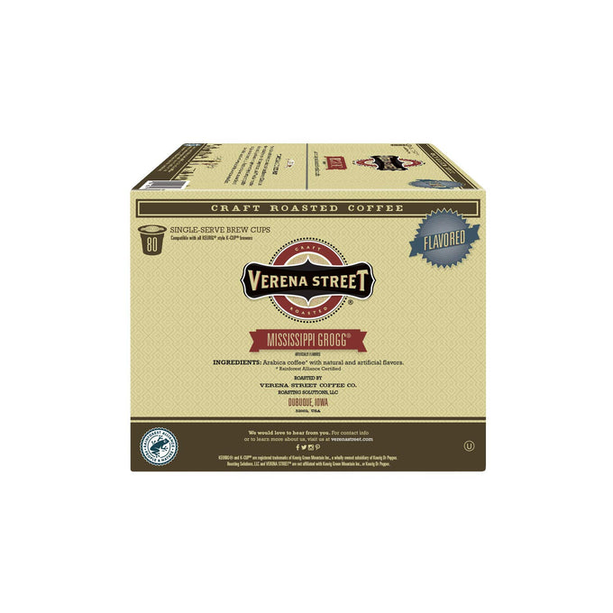 Verena Street Mississippi Grogg, Single Cup Pods (80 Count) Flavored Coffee
