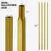 Glossy Gold Wrought Iron Stair Plain Balusters for Interior, 1/2" X 44" Square Metal Spindles for Stairs, Upgrade and Decorate Stairs (10)