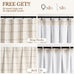 THREE GIRLS Pinch Pleated Plaid Curtains Blackout Linen Gingham Curtains for Living Room,Bedroom Checkered Patterned Insulated 84 Inches Long Double Layer 2 Panels Set Printed Design Darkening