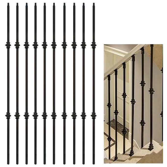 10 Pcs Wrought Iron Balusters, Single Knuckle Balusters