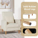 COLAMY Mid-Century Modern Accent Chair, Fabric Upholstered Living Room Chair with Back Pillow & Solid Wood Legs, Comfy Armchair for Living Room, Bedroom, Single Sofa, Beige