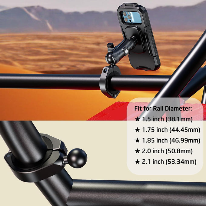 iMESTOU Waterproof ATV Phone Mount Suitble for 5.5"-6.8" Phones (Size L)
