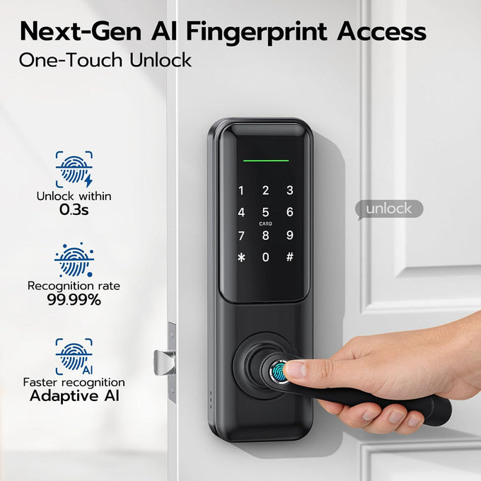 Nyboer Smart Keypad Door Lock with Handle for Front Door
