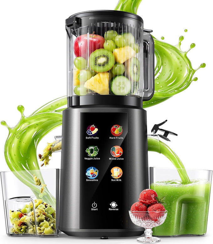 Onelive 6-in-1 Cold Press Juicer Machine for Fruits Veggies Sorbet Nut Milk