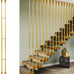 Customizable Styles Wrought Iron Balusters, Black/Gold/White Stair Rods for Steps/Corridor, Universal Metal Stair Spindles for Prevent Falling(Gold (1 pc),30in/76cm)