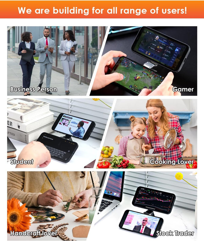 Twins Carry: Magnetic Dual-Phone Holder for iPhone & Android | Lightweight Solution for Professionals, Travelers & Gamers | Manage 2 Mobile Phones for Work, Personal Use (Silver, General)