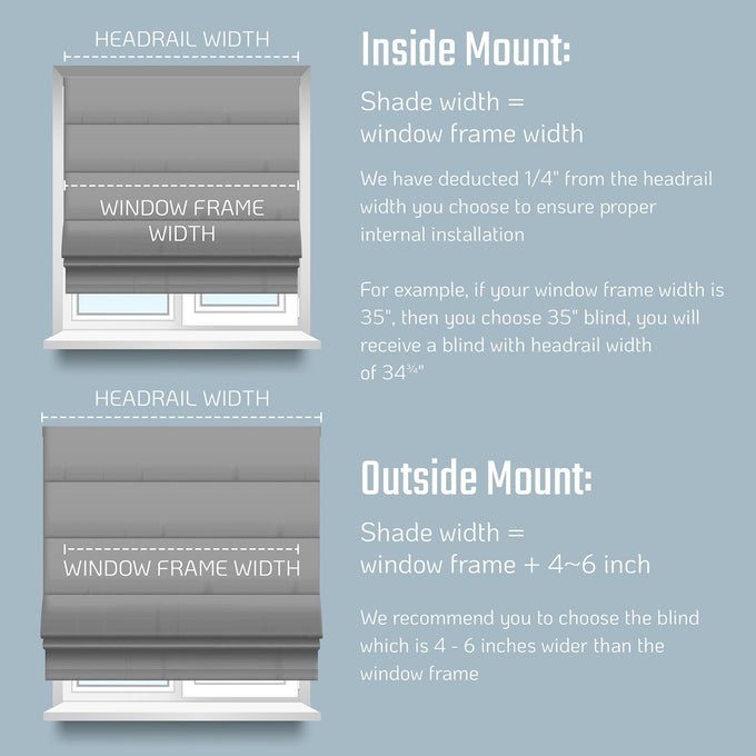 Everyday Celebration Roman Shades for Windows, Cordless Room Darkening Roman Window Shades, Pull Down Window Treatment, Indoor Blinds & Shades with Woven Fabric 35" W X 64" H, (Indigo Blue)