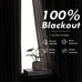MYSKY HOME Taupe Striped Linen Curtains 100% Blackout 52Wx84L,2 Panels