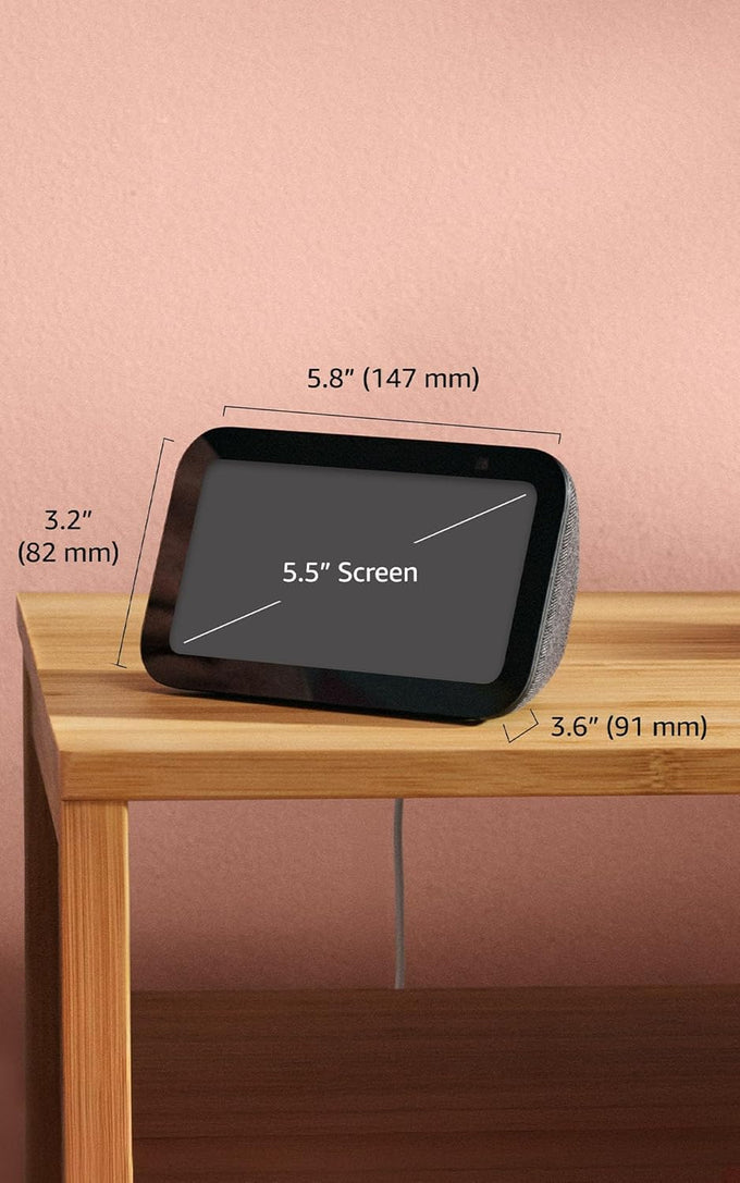 Like-New Amazon Echo Show 5 (newest model), Smart display, Designed for Alexa+, 2x the bass and clearer sound, Cloud Blue