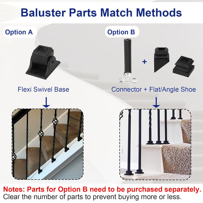 Sidasu 8-Pack 44" Iron Balusters for Staircase Interior
