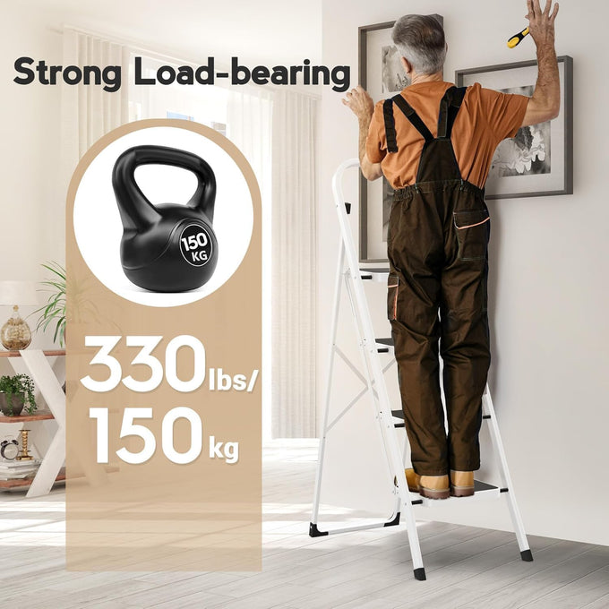 HBTower 4 Step Ladder, Folding Step Stool with Handle